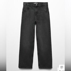 NWT Mango Low Waist Wide Leg Jeans - Washed Black Denim - US Size/EU Size 44